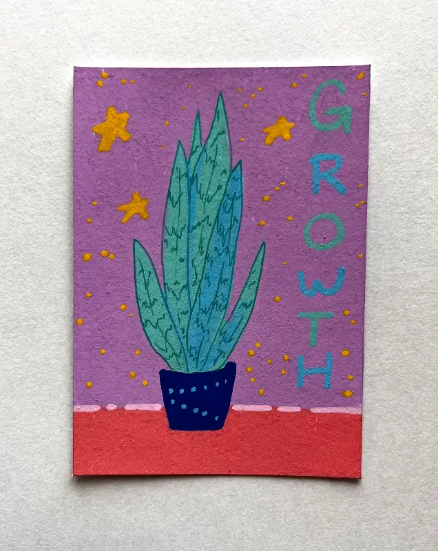 june plant series | 4/4 “growth” aceo art card