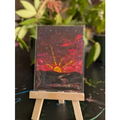 Sunset River aceo art card thumbnail 2