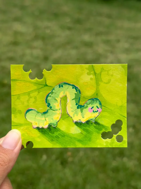 Leaf Bites aceo art card