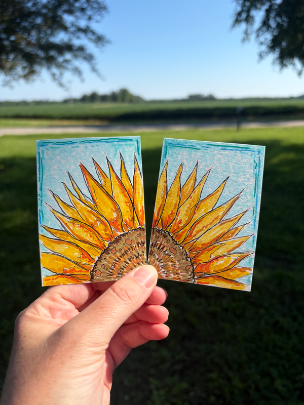 Sunflower aceo art card