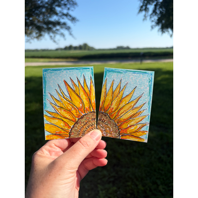 Sunflower aceo art card thumbnail 1