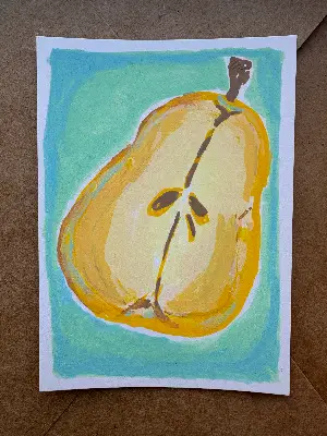 Golden Pear Light aceo art card thumbnail 1