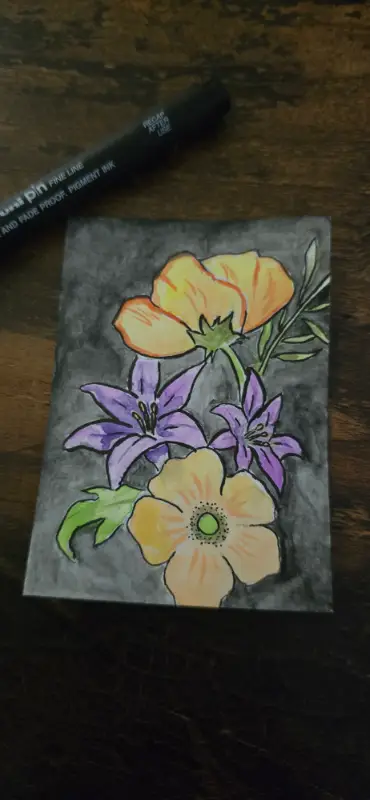 Flowers at bloom aceo art card