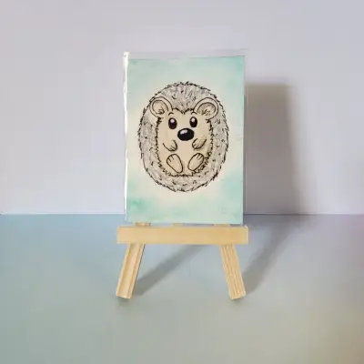 Hey Hedgie aceo art card thumbnail 1