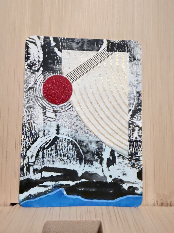 Red Sun Rising no. 3 aceo art card