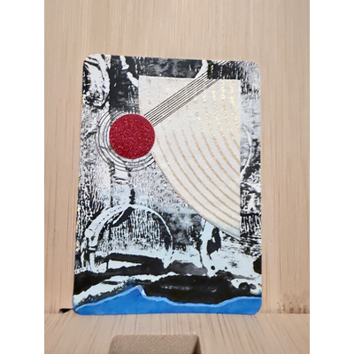 Red Sun Rising no. 3 aceo art card thumbnail 1