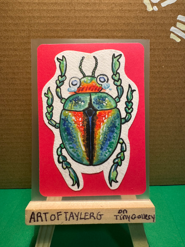Chrysolina Fastuosa aceo art card