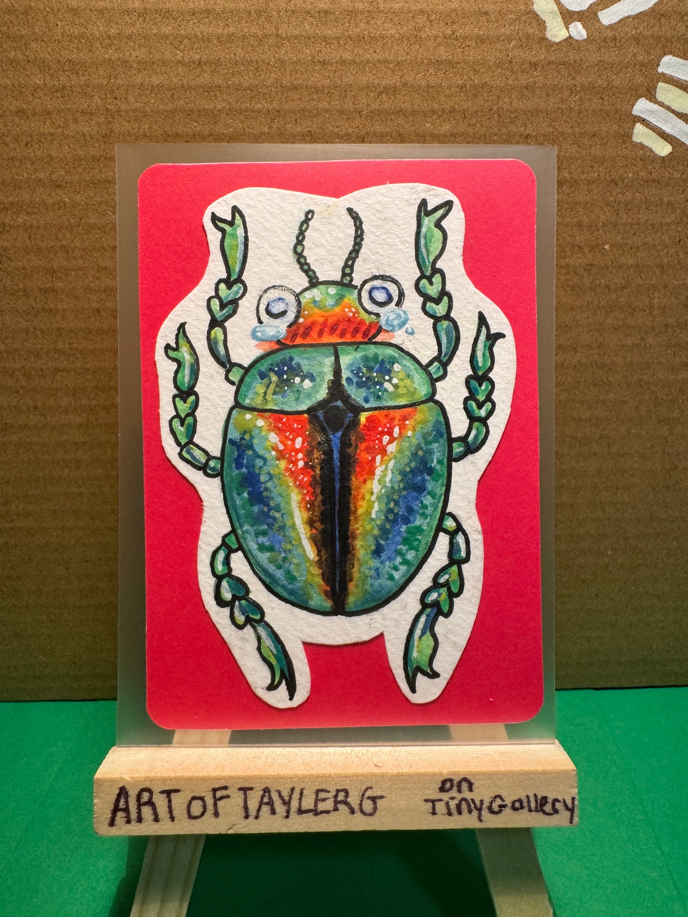 Chrysolina Fastuosa aceo art card