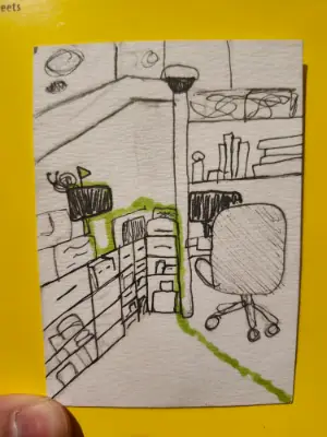 Little Snail's Office Adventure aceo art card thumbnail 1