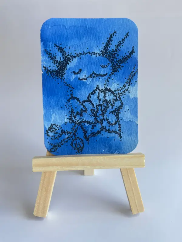 Orchid â ACEO Original (Flowerlotl Collection 1/8) aceo art card