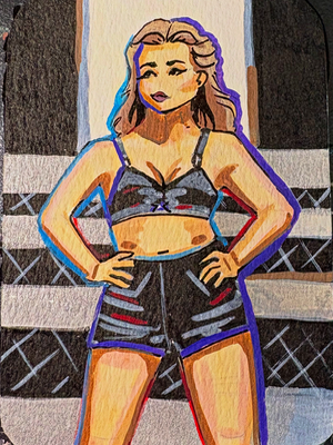 Rachel Zegler as Eva Pinup aceo art card thumbnail 2