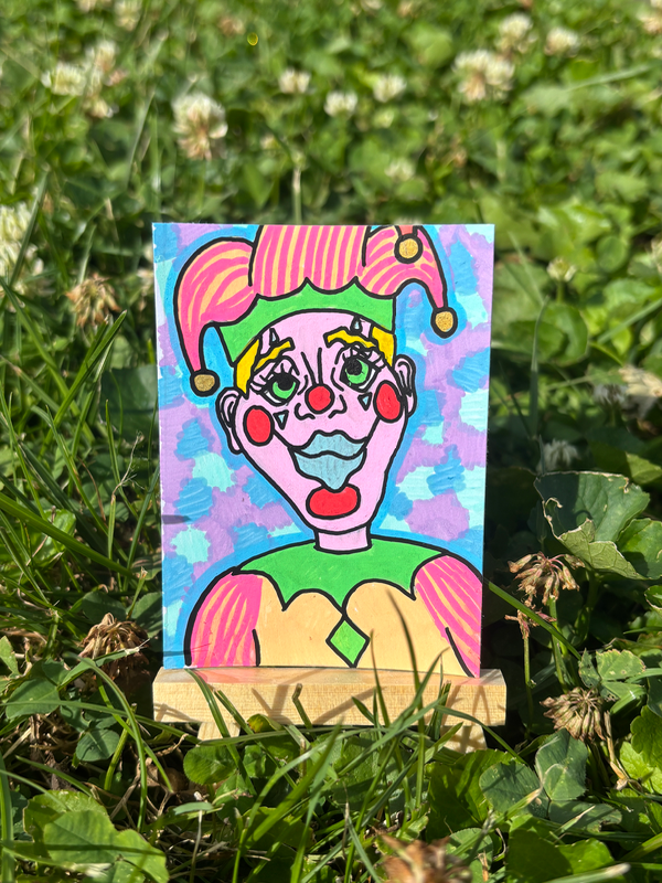 Neon Jester aceo art card
