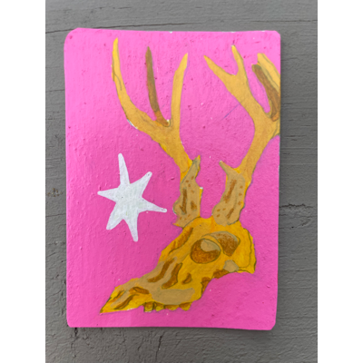 Star Skull aceo art card thumbnail 1