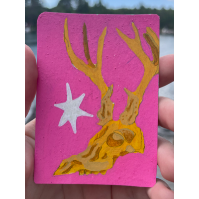 Star Skull aceo art card thumbnail 2