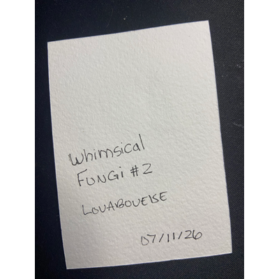 Whimsical fungi aceo art card thumbnail 2