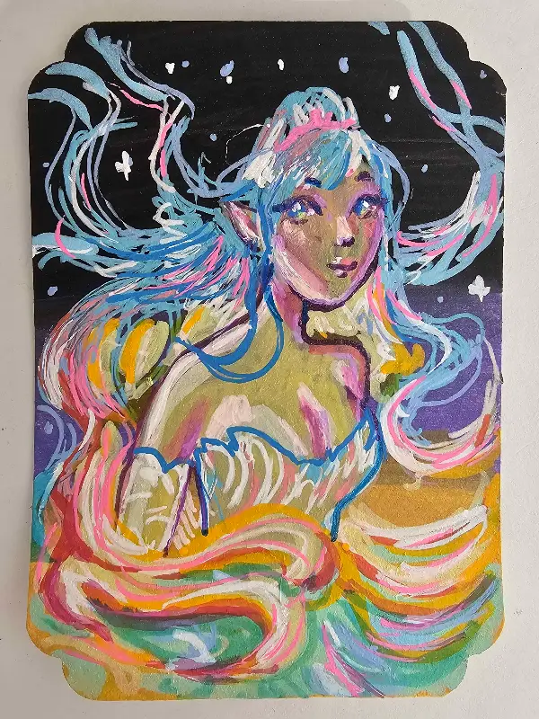 Magic Hair aceo art card