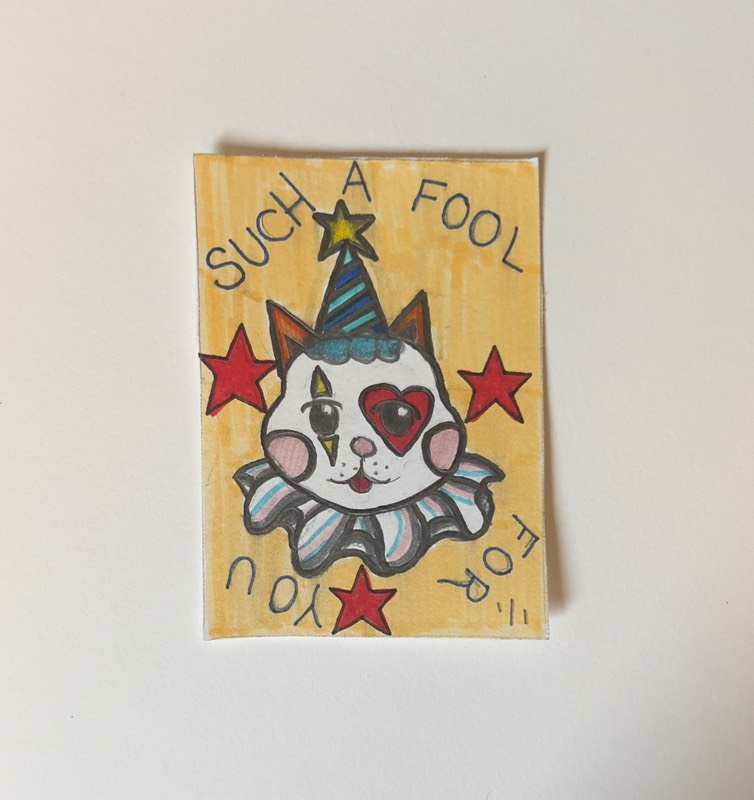 ACEO Original Cranberry Cat aceo art card