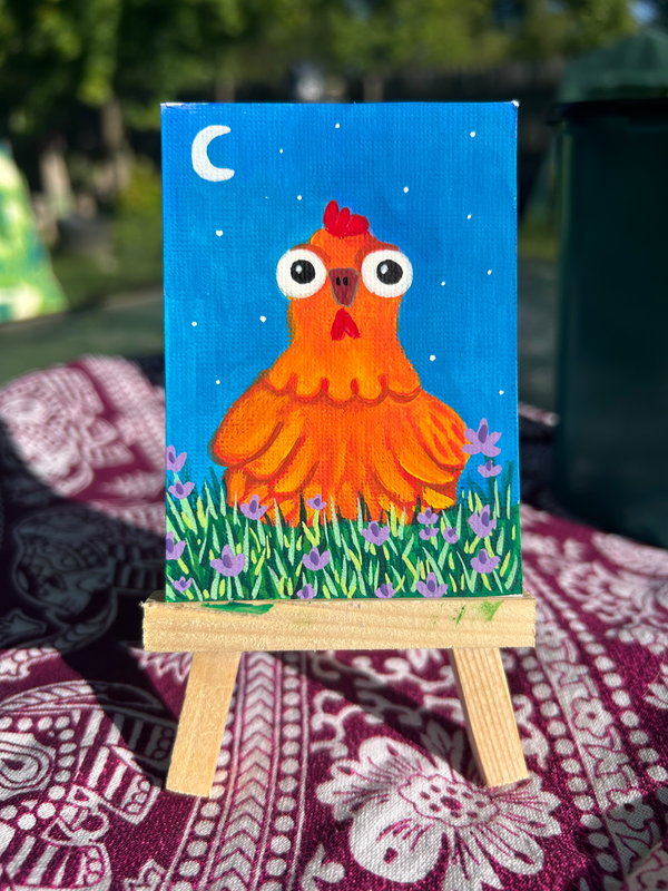 Chilling Chicken aceo art card