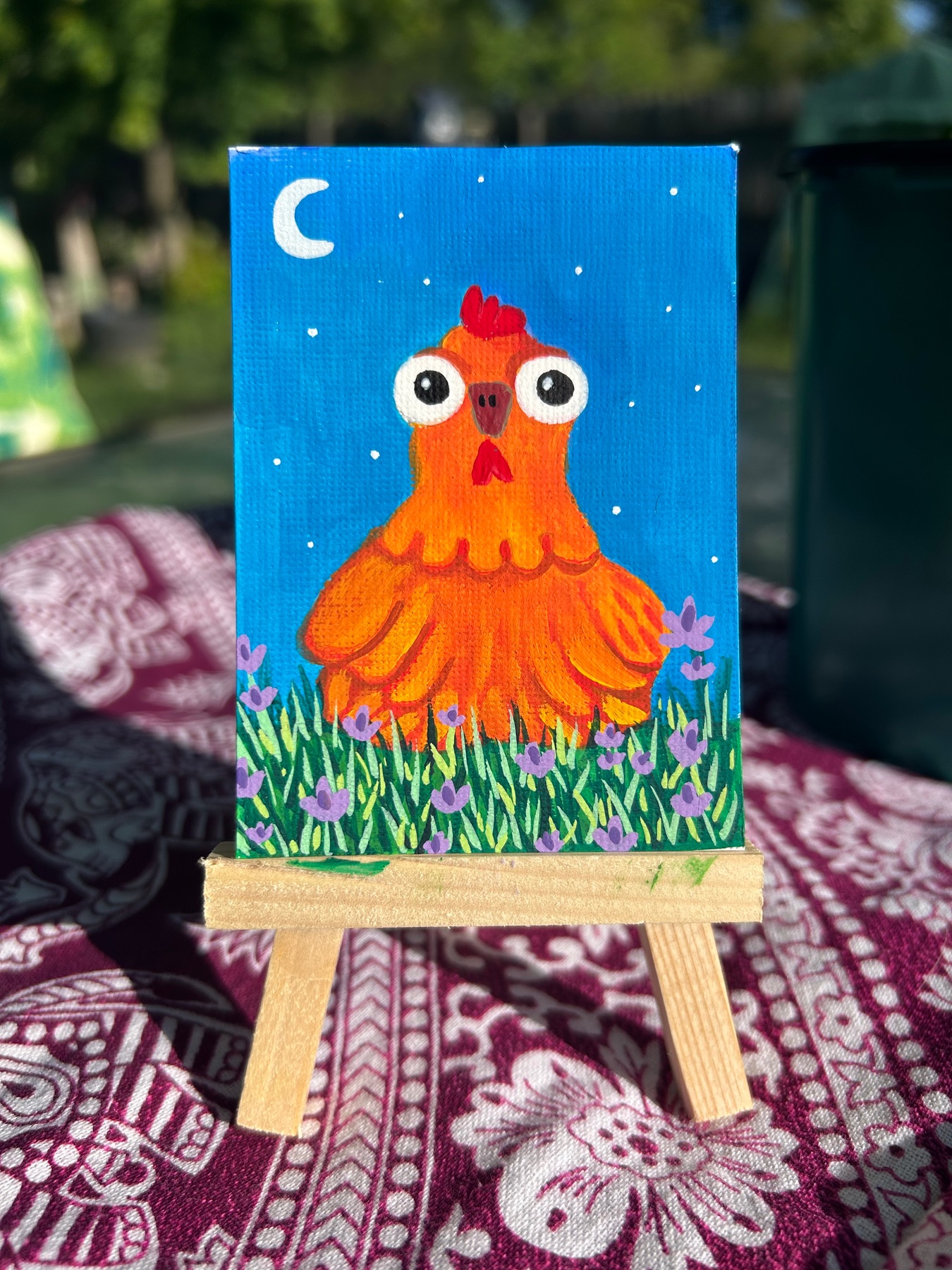 Chilling Chicken aceo art card