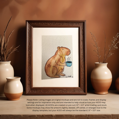 The Capybara Society 1 & 2 aceo art card thumbnail 2