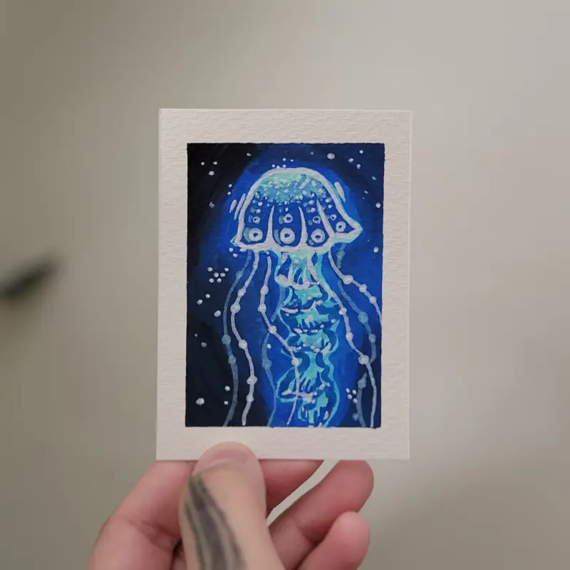 Magic Jellyfish aceo art card