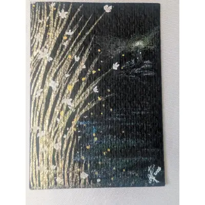 Night Lights aceo art card thumbnail 2