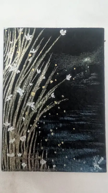 Night Lights aceo art card