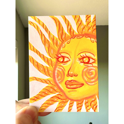 The Sun aceo art card thumbnail 2