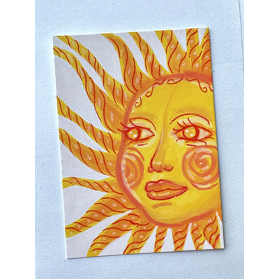 The Sun aceo art card thumbnail 1