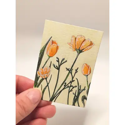 Golden Meadow aceo art card thumbnail 2