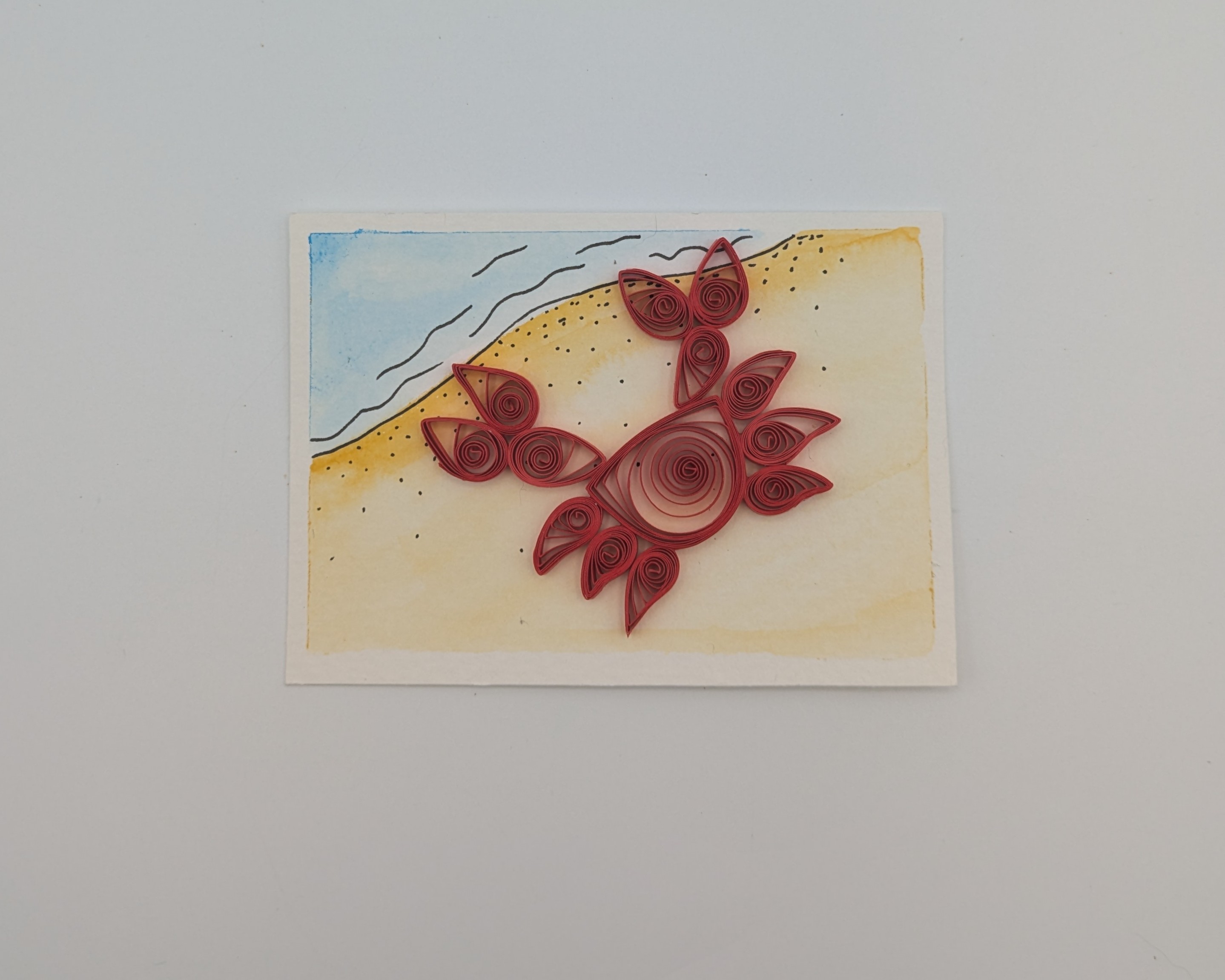 Beach crab aceo art card