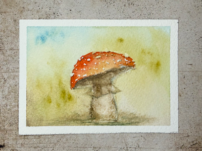 Amanita aceo art card thumbnail 1