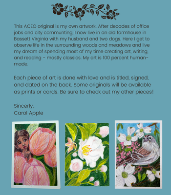 Coffee and Flowers ACEO - Alcohol Ink & Colored Pencil on Illustration Board aceo art card thumbnail 3