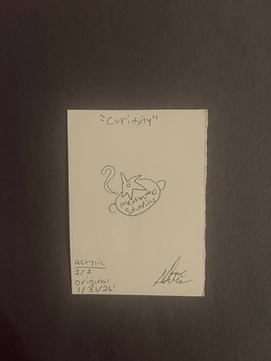 “Curiosity” acrylic ACEO painting of my cat aceo art card thumbnail 2