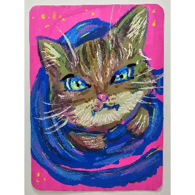 Spicy Purrito aceo art card thumbnail 3