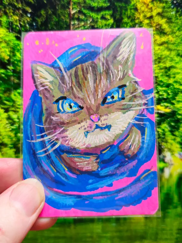 Spicy Purrito aceo art card