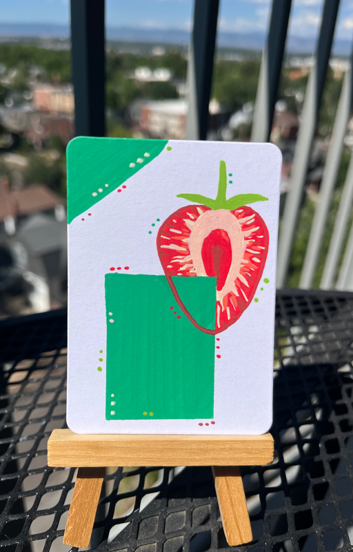 Angular Appetite: Strawberry aceo art card