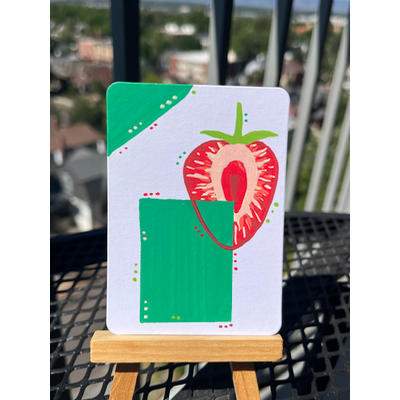 Angular Appetite: Strawberry aceo art card thumbnail 1