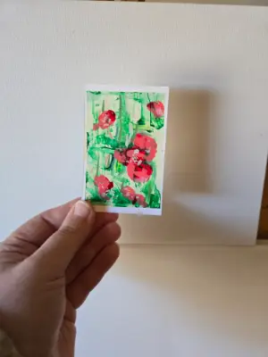 Soft Becoming I & II — Letting Go / Still Growing (Original ACEO Set) aceo art card thumbnail 1