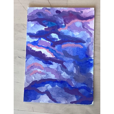 Purple clouds during twilight aceo art card thumbnail 1