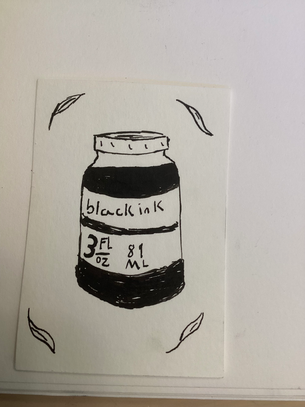 ink bottle aceo art card