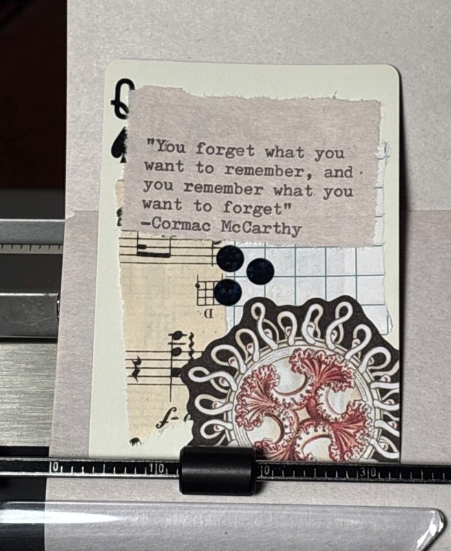 Quote Cards #106 by Mazerzine collage Cormac McCarthy aceo art card
