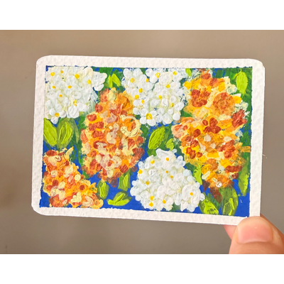 Grocery Store Flowers aceo art card thumbnail 2