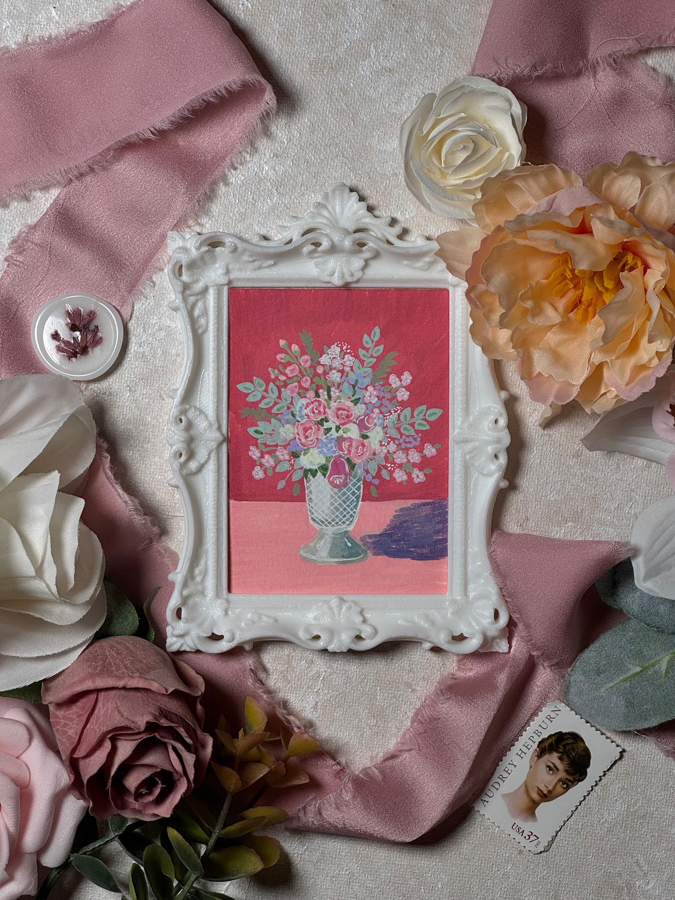 Bouquet aceo art card