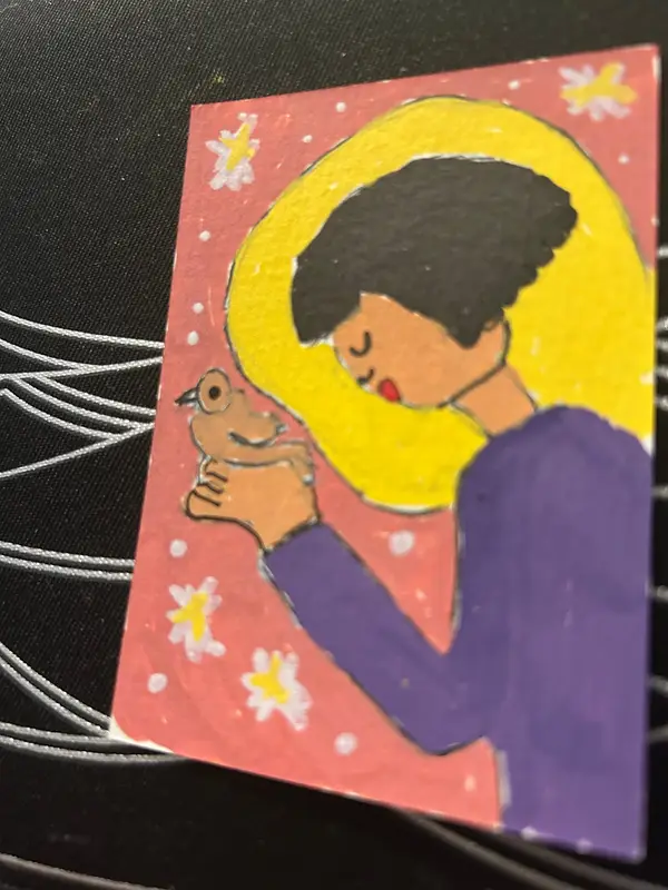 ACEO Princess Lina and her Sparrow aceo art card