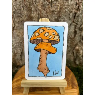 Freya the Fungi aceo art card thumbnail 2
