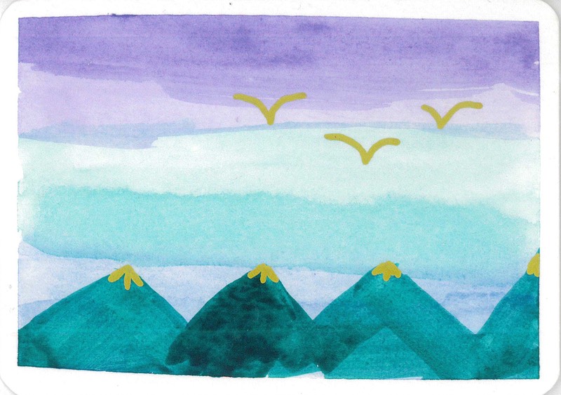 Mountain Ridge aceo art card
