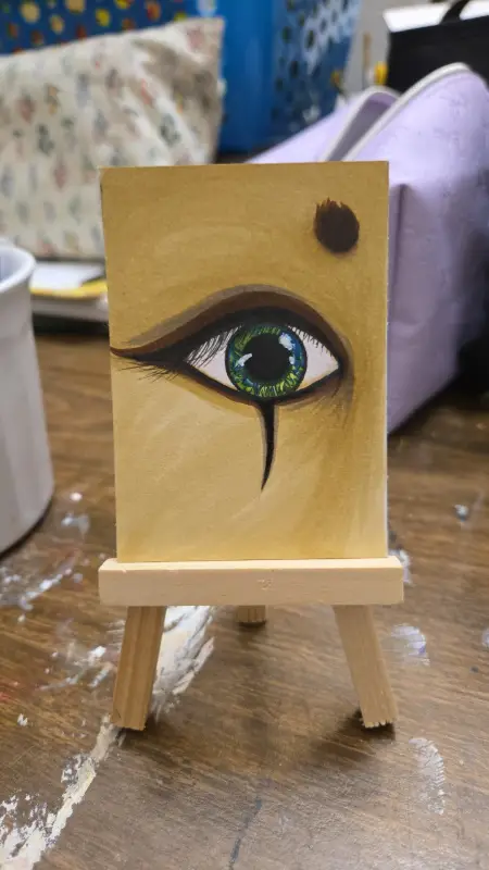 Green Eye aceo art card