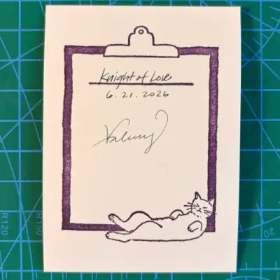 Knight of Love (Knights of the Flowers 8/8) aceo art card thumbnail 2