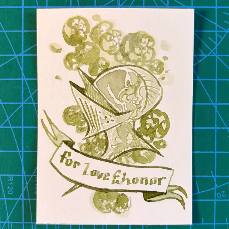 Knight of Love (Knights of the Flowers 8/8) aceo art card